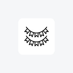 new year, decoration, party fully editable vector icon

