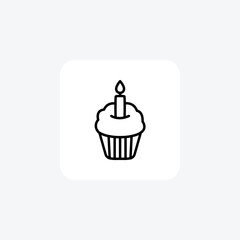 Cake, dessert, treat icon fully editable vector icon

