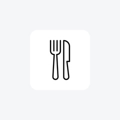 Dinner, fork fully editable vector icon

