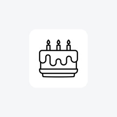 Cake, dessert fully editable vector icon

