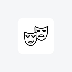 Comedy mask show fully editable vector icon

