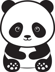 A cute cartoon panda, vector illustration. 