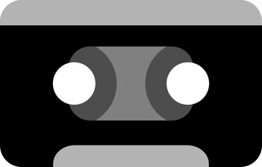 Black cassette tape music doodle icon