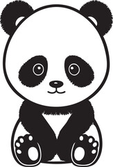 A cute cartoon panda, vector illustration. 