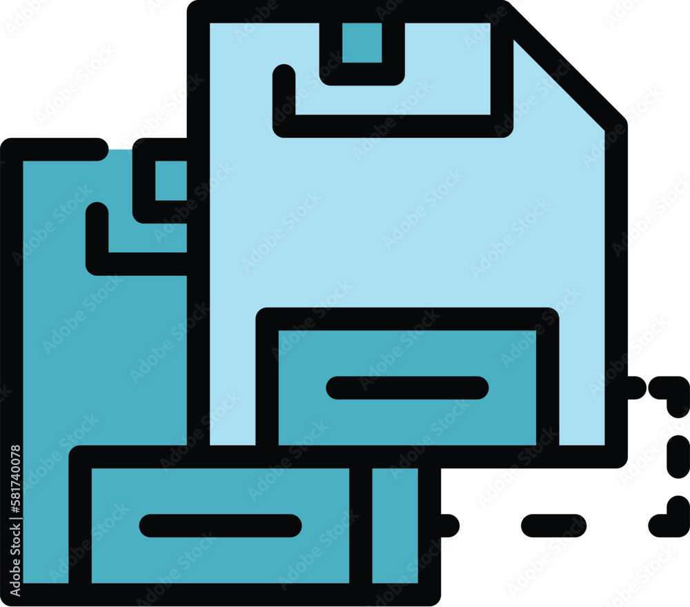 Poster floppy disk backup icon. outline floppy disk backup vector icon for web design isolated on white bac