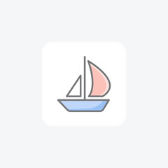 Yacht icon fully editable vector icon

