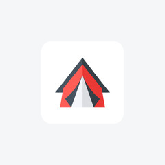 Camping tent fully editable vector icon

