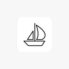 Yacht icon fully editable vector icon

