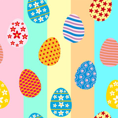 Happy Easter seamless pattern eggs festive background