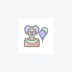 Fototapeta premium Circus balloons jokers fully editable vector icon