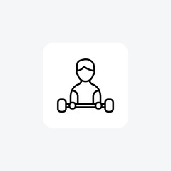 Gym weight lifting fully editable vector icon

