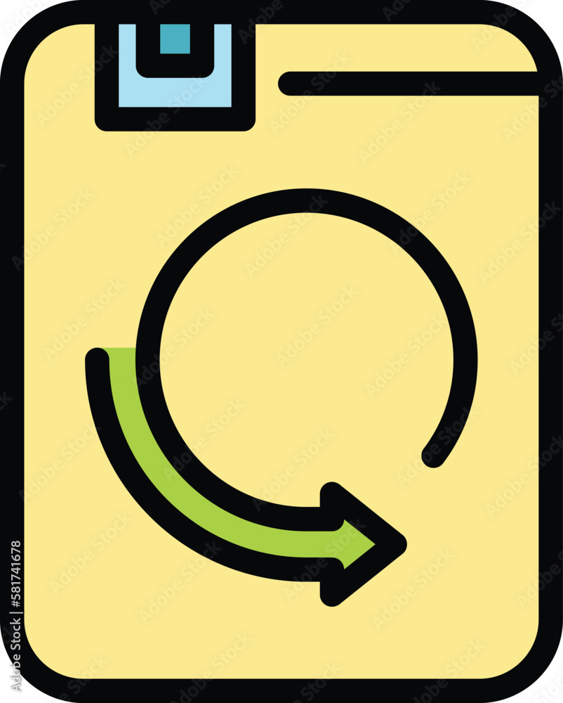 Poster data sync icon. outline data sync vector icon for web design isolated on white background color flat
