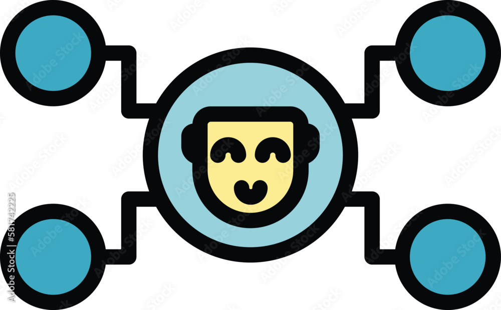 Aufkleber crew icon. outline crew vector icon for web design isolated on white background color flat