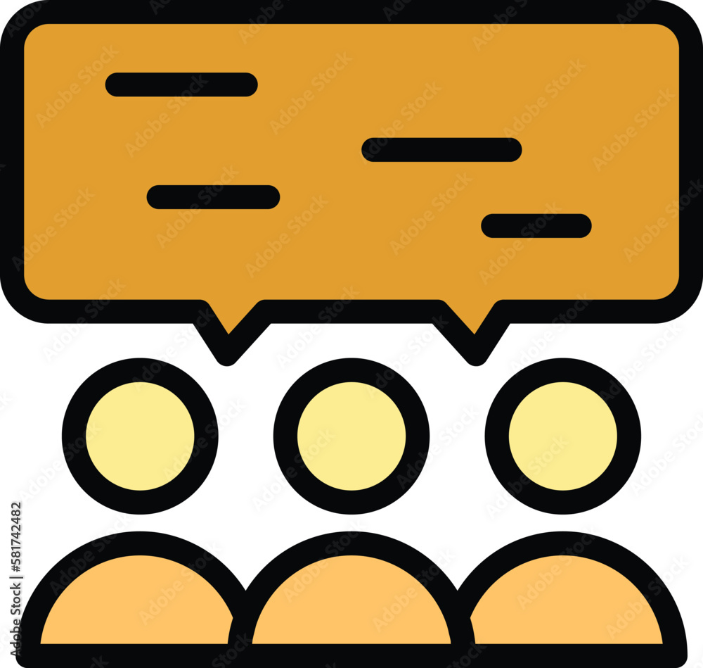 Poster crew chat icon. outline crew chat vector icon for web design isolated on white background color flat