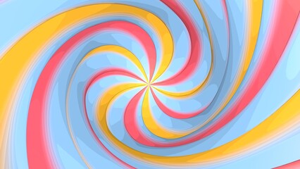 Spiral colorful background . 70s Background . Abstract spiral background for bright design. 3D render.