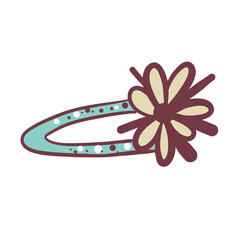 Modern silver and peach pearl barrette and hairpin witn animal print on the white background vector illustration