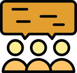 Crew chat icon. Outline Crew chat vector icon for web design isolated on white background color flat