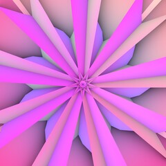 A beautiful kaleidoscope. Abstract 3D rendering. Psychedelic, meditation and yoga concept.  Abstract geometric flower.