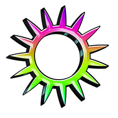 Graffiti colorful symbols and shapes, part of a set which also includes font or letters, numbers, and punctuation marks.