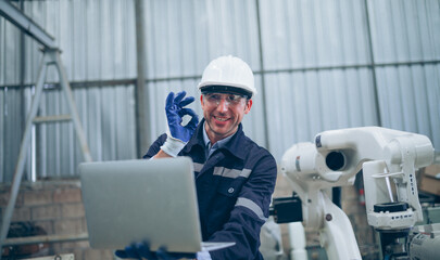 Leader, coach, and mentor the robotic technician employees online to discuss current challenges, brainstorm, and find solutions together. Today's innovative remote working and meeting way.