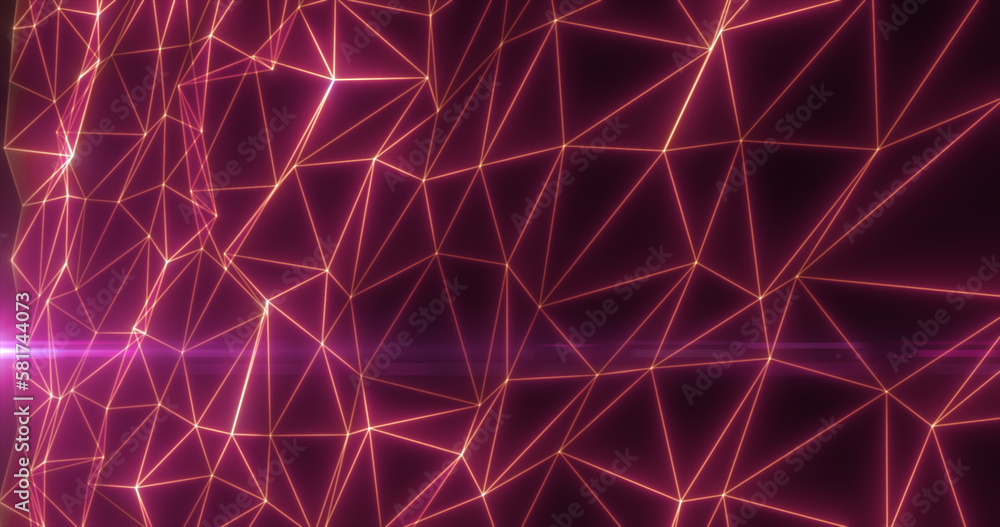 Poster abstract red lines and triangles glowing high tech digital energy abstract background
