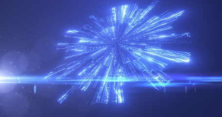 Fototapeta premium Abstract blue glowing circle energy futuristic computer digital hi-tech swirling abstract background