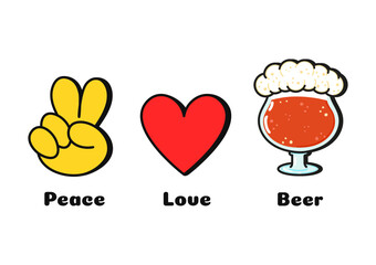 Peace, love, peace concept print for t-shirt.Vector cartoon doodle line graphic illustration logo design. Peace sign, heart, peace print for poster, t-shirt, logo concept