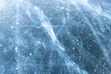 ice on the lake, ice texture, cracks