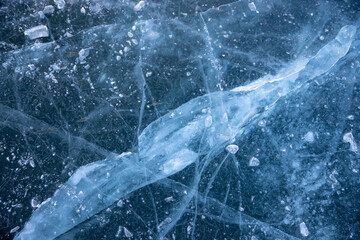 ice on the lake, ice texture, cracks