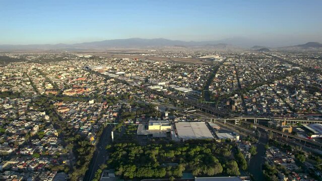 aerial shot of mexico city international airport