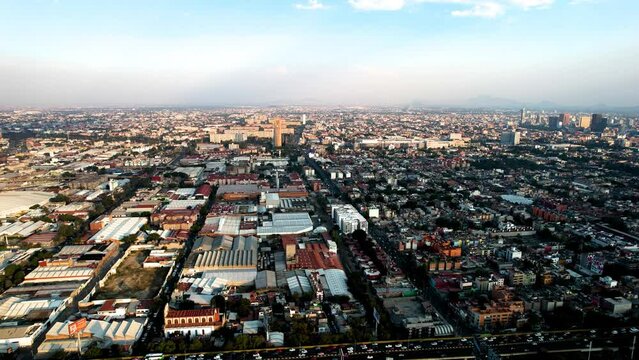 aerial shot of city of Tlatelolco in Mexico city