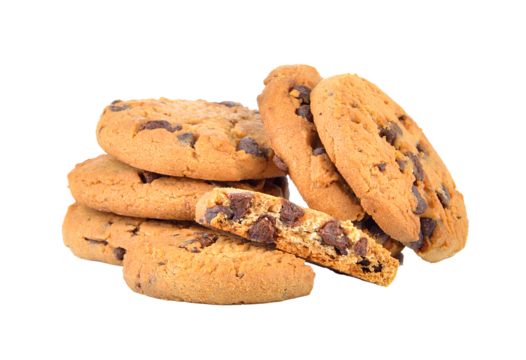 Chocolate chip cookie on transparent png