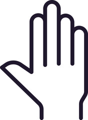 Single line icon of hand High quality vector illustration for design, web sites, internet shops, online books etc. Editable stroke in trendy flat style isolated on white background