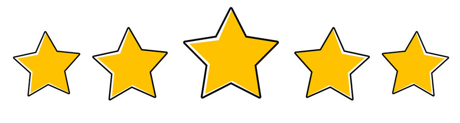 Stars. Review of customer product ratings with stars. Modern illustration in a flat star style.