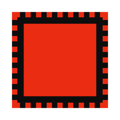 Red Black Notched Square Stroke Shape