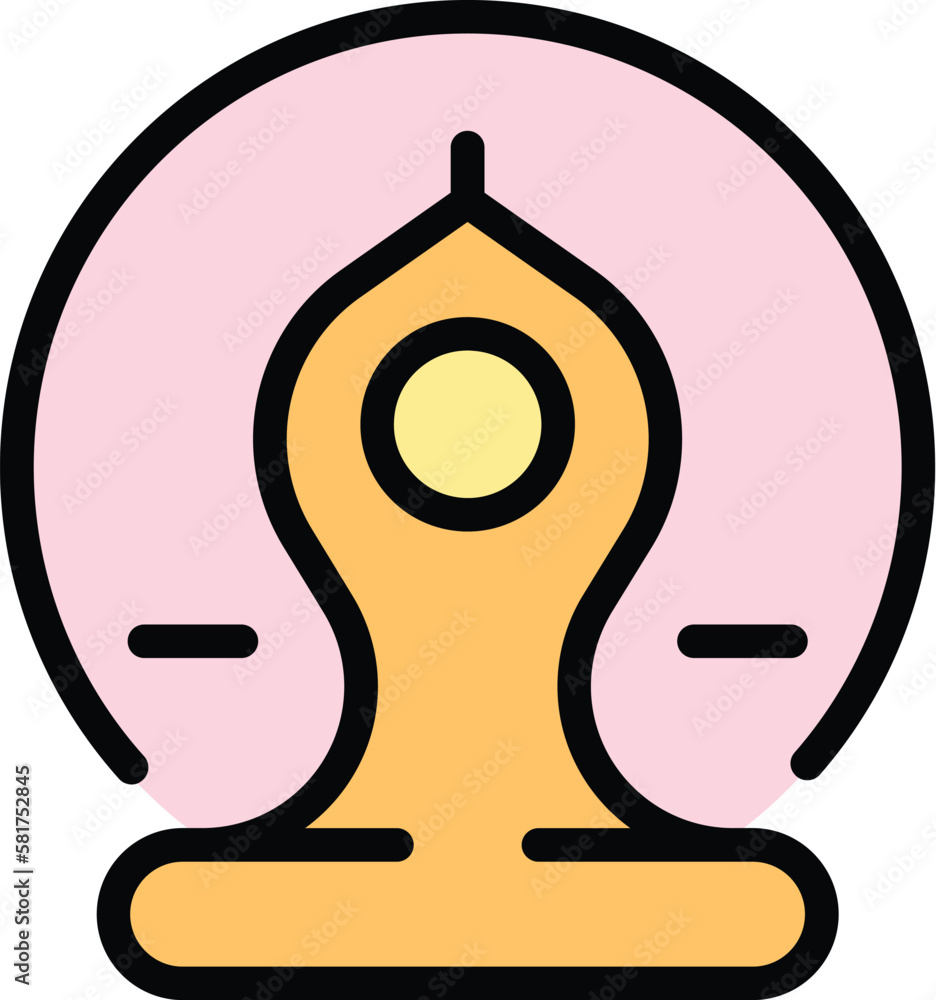 Poster buddhist practice icon. outline buddhist practice vector icon for web design isolated on white backg