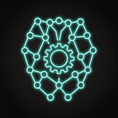 Deep learning neon icon in line style