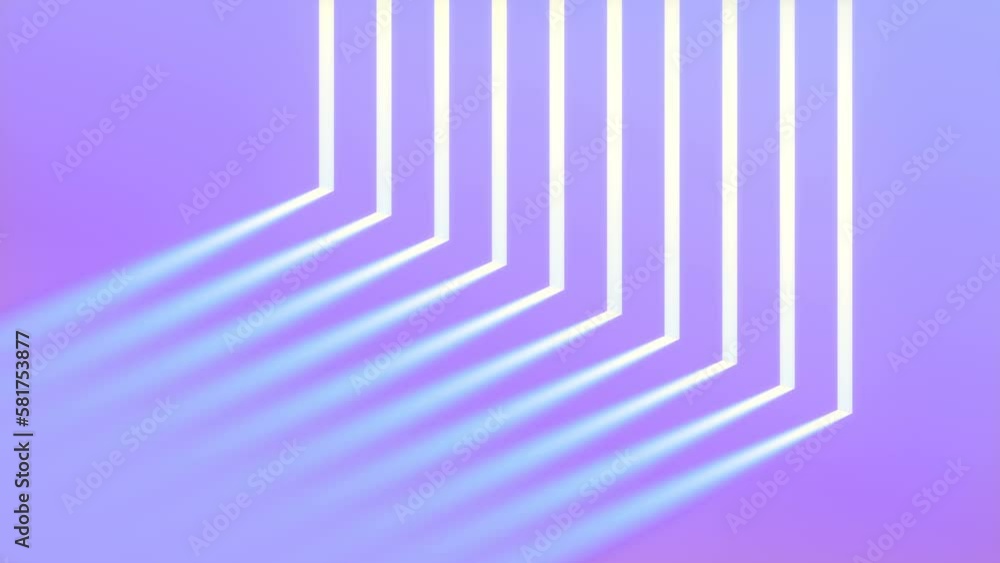 Poster Abstract composition with bright neon rays of light. 3d rendering background 4K