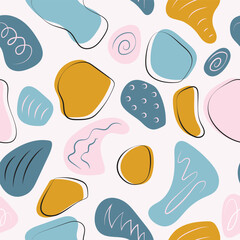 Seamless colorful memphis pattern design vector. Irregular shape design.