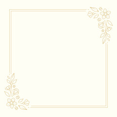 Floral botanical frame bud blossom elegant luxury golden border design line vintage vector illustration