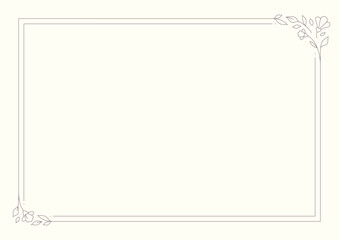 Floral romantic art frame blossom filigree plant rectangle border line vintage banner vector illustration