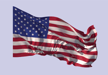 Fototapeta premium The developing flag of the United States of America. Vector.
