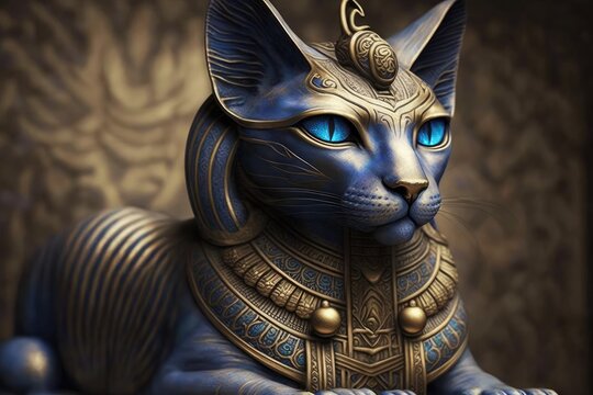 Egyptian deity Bast, the cat. Generative AI