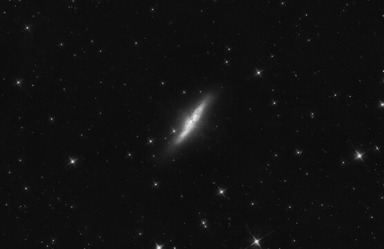 The cigar galaxy in Ursa Major constellation, distant from us about 12 million light years; taken with my telescope, mono version.