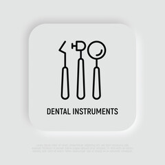 Dental equipment thin line icon. Dentistry, stomatology. Vector illustration.