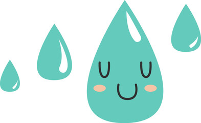 Cute raindrop face illustration Weather