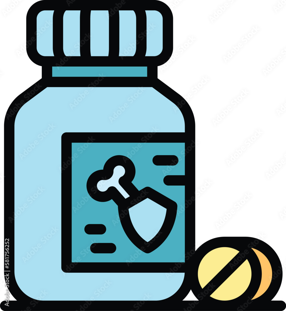 Poster calcium capsule jar icon. outline calcium capsule jar vector icon for web design isolated on white b