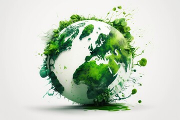 green earth on the white backgrounds. Generative AI