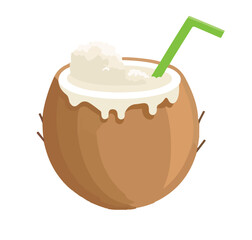 coconut cocktail isolated on white