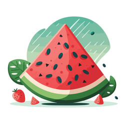 watermelon slice isolated on white